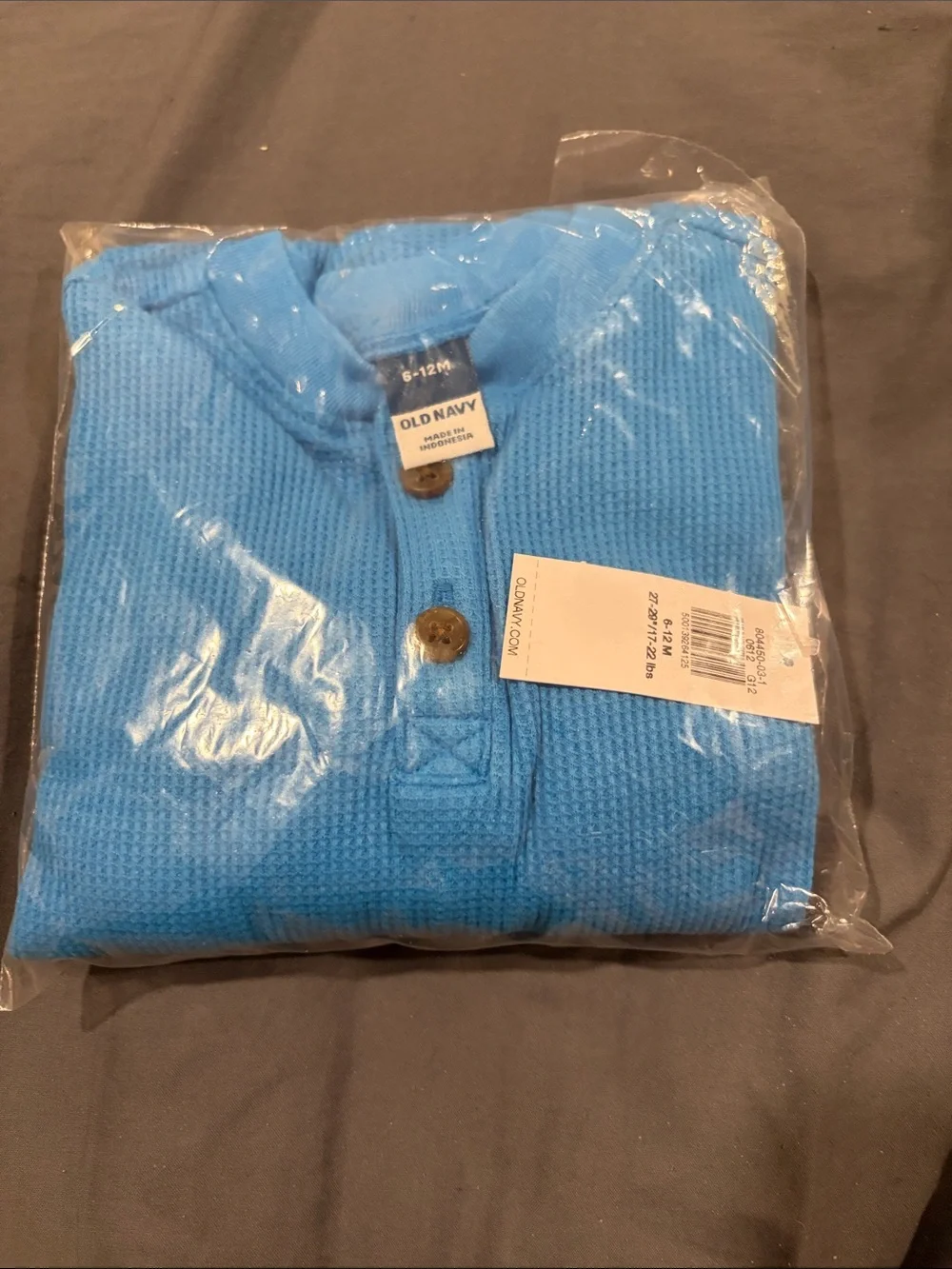 Old Navy Bright Blue Waffle-Knit Baby One-Piece